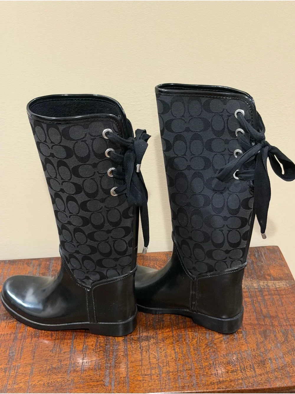 Coach Tristee Rain Boots, Black